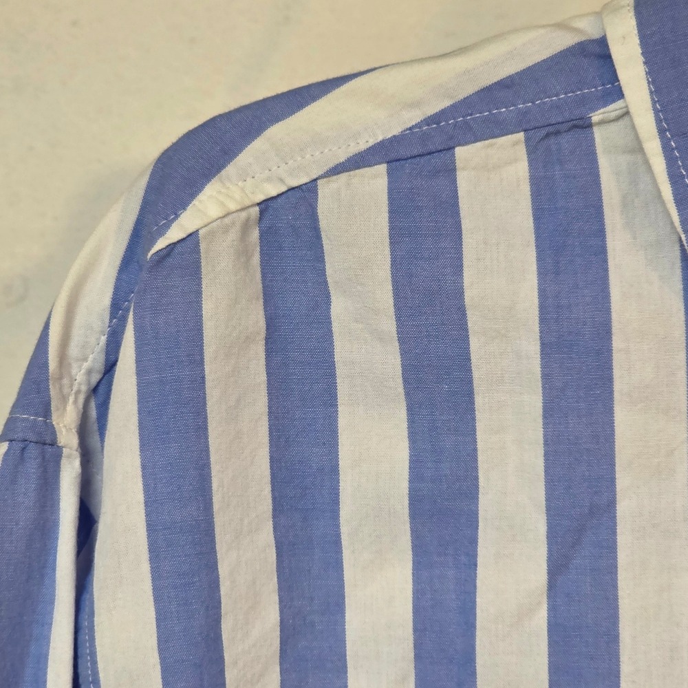 Maurices Womens 1X Blue White Striped Button Down Shirt Long Sleeve Collared - Picture 2 of 11